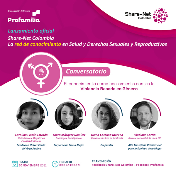 Lanzamiento oficial de Share-Net Colombia Conversatorio El conocimiento como herramienta contra la Violencia Basada en Género