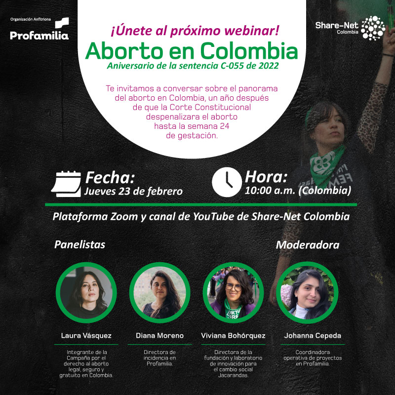 Webinar Aborto en Colombia – Aniversario Sentencia C-055 de 2022